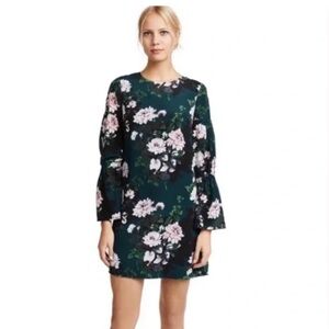 Club Monaco Sanai Silk Green Floral Shift Dress